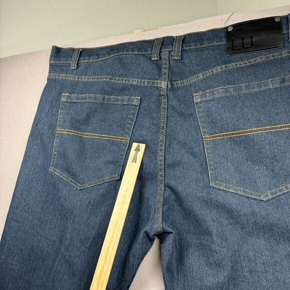 Linea Uomo Jeans Mens 42x30 Blue Relaxed Baggy Denim Skate Grunge Dark Wash - Picture 14 of 16